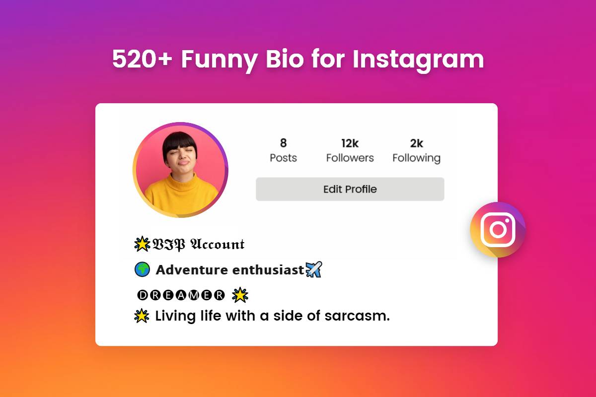 Funny bios examples for instagram blog cover