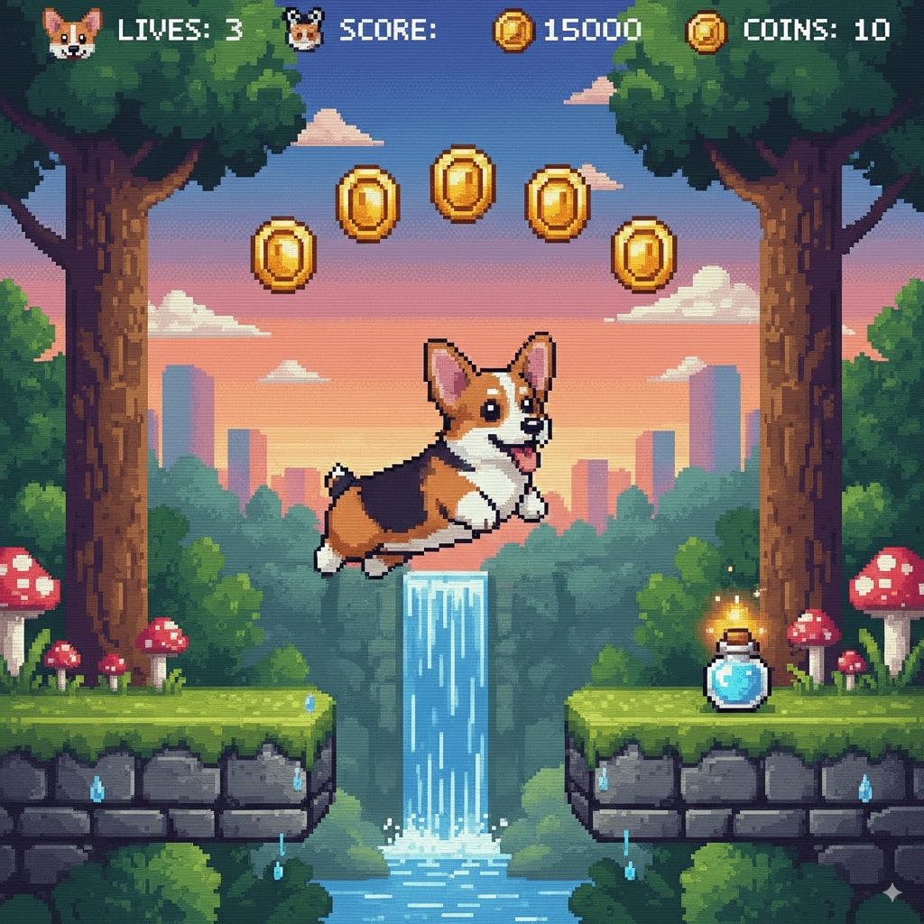 16 bit video game character generated image