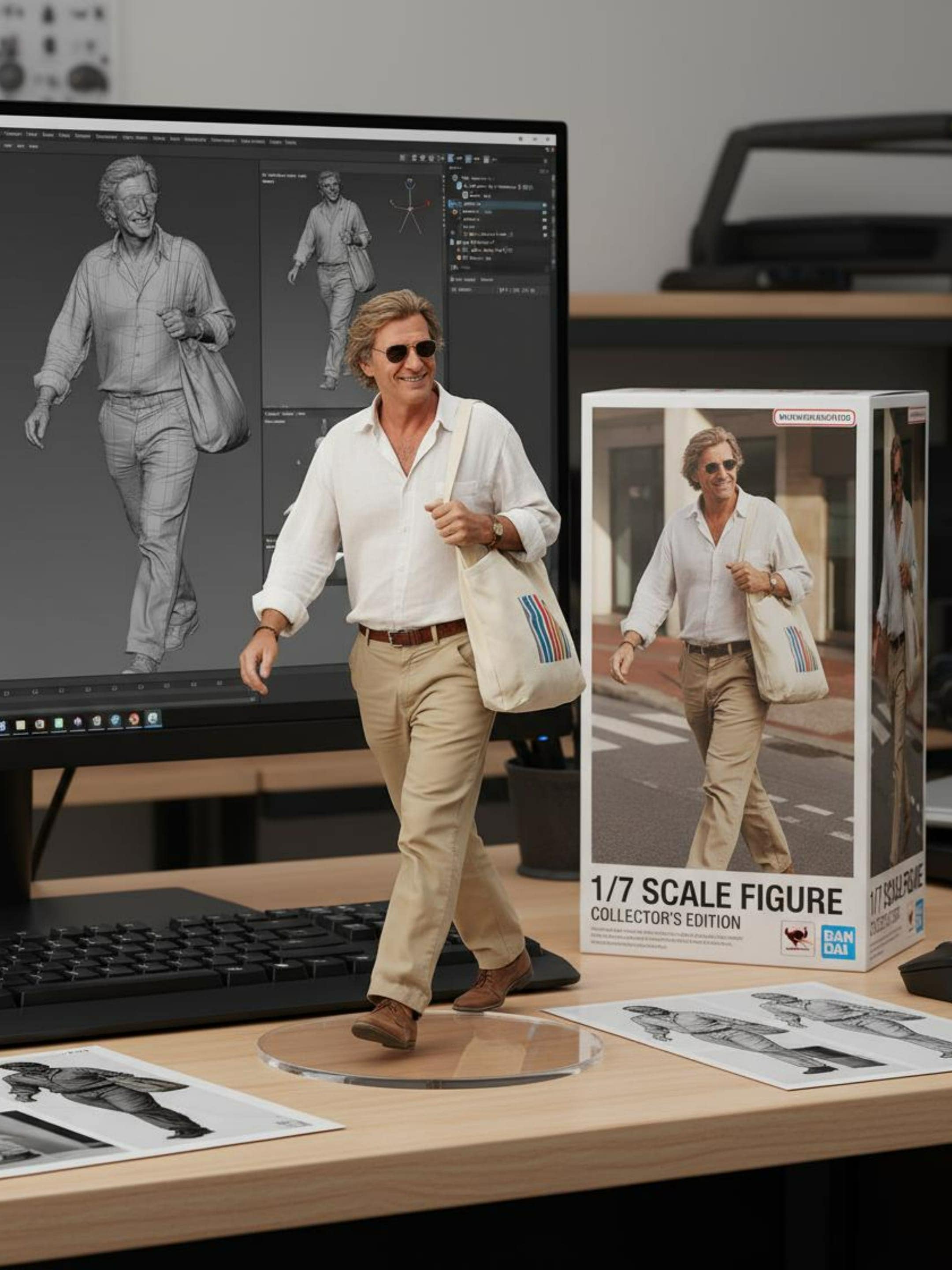 3d action figure generated image