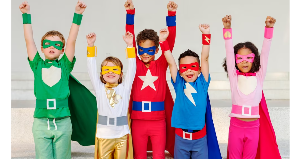 5 kids act like superhero