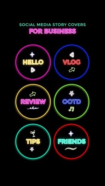Black Neon Fashion Instagram Highlight Cover