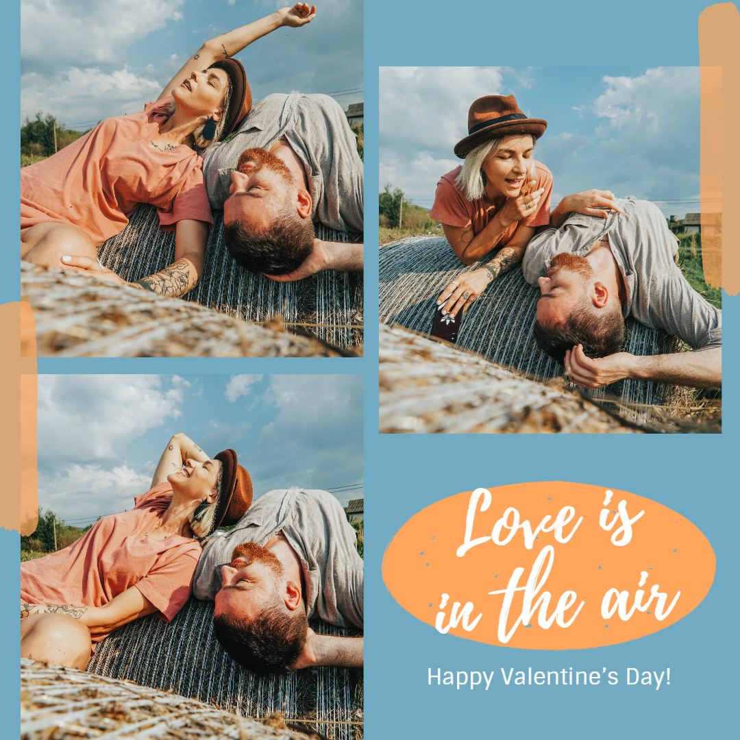 blue and yellow couple post template