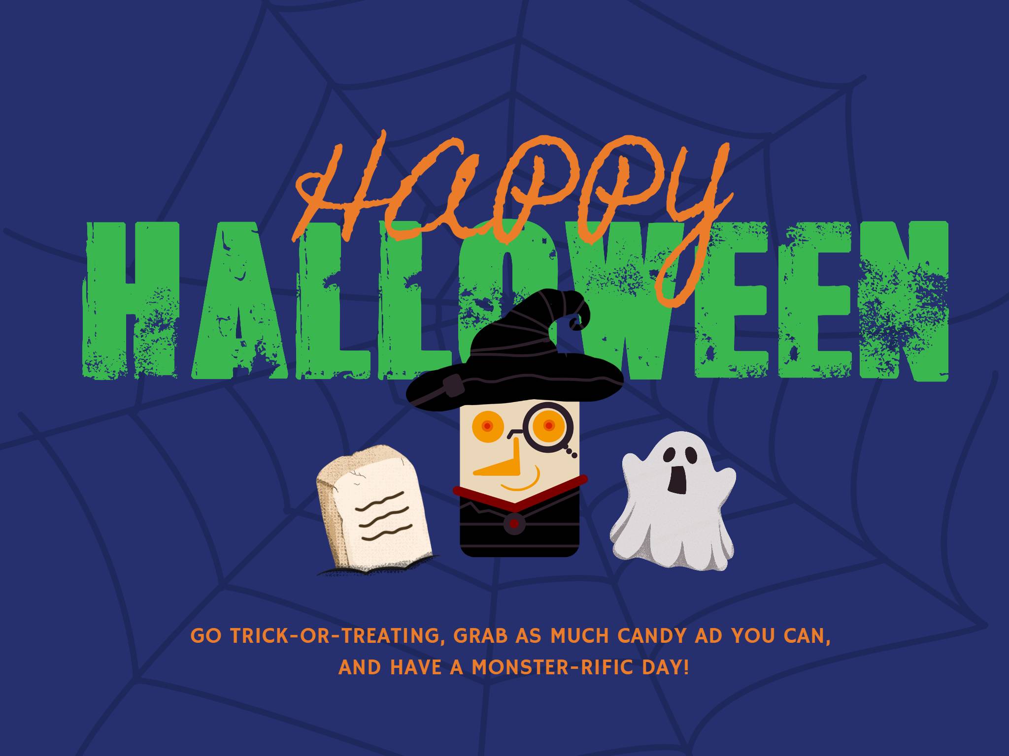dark blue halloween card template