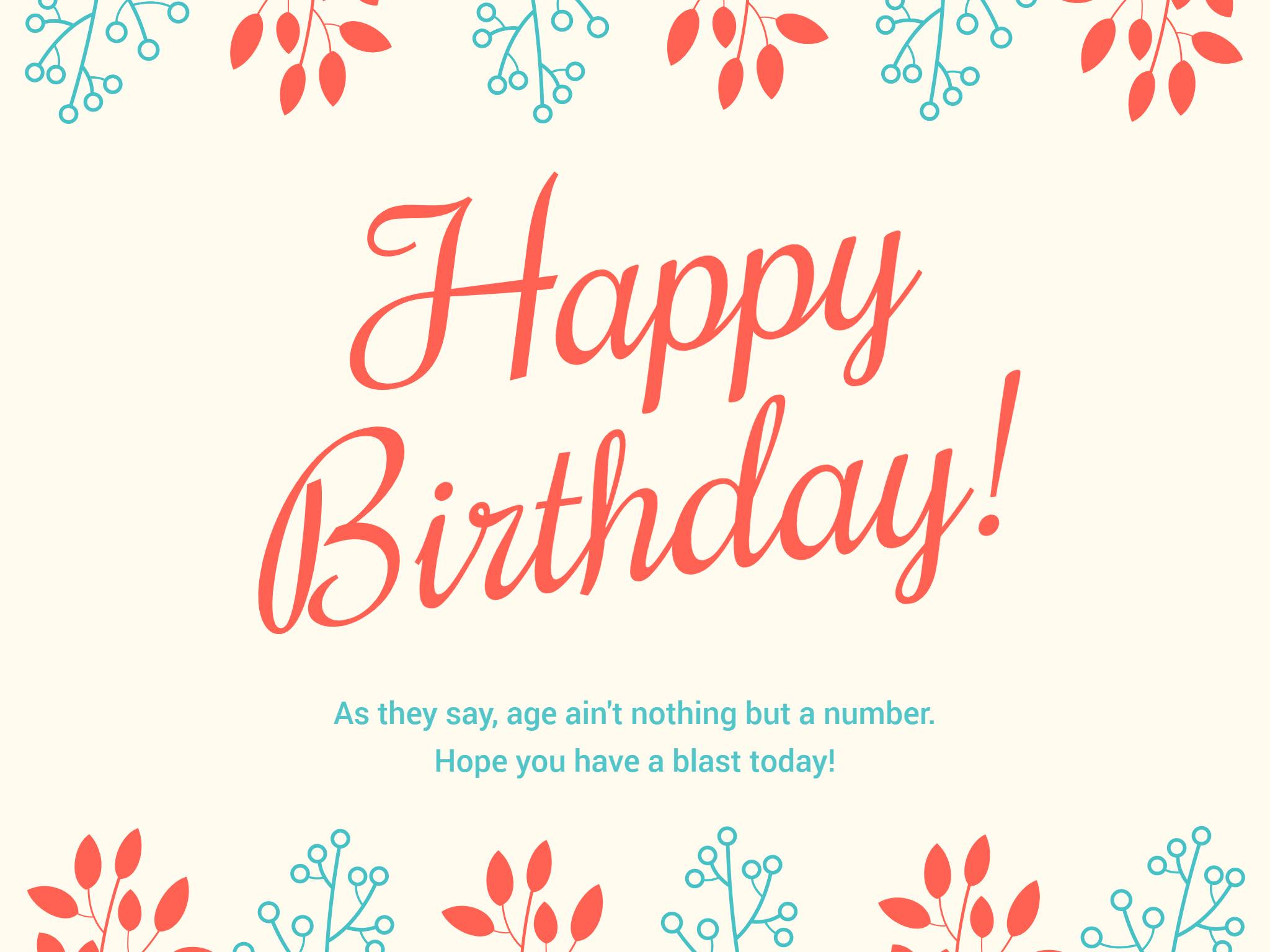 Floral Happy Birthday Card