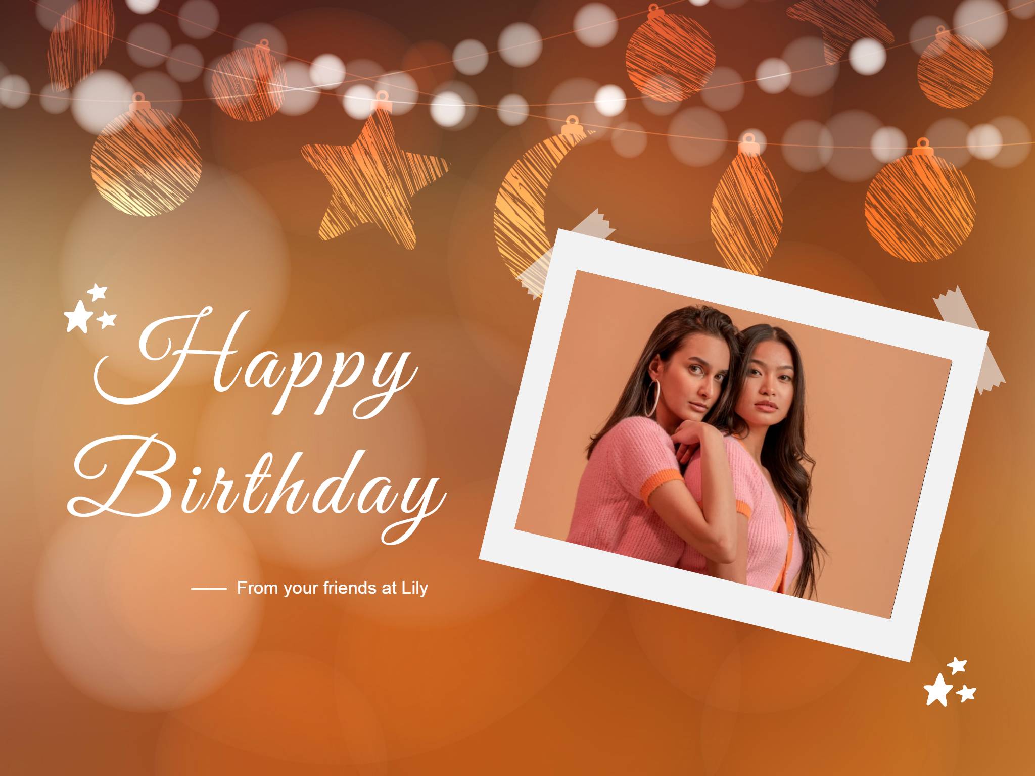 Gold Moon Stars Birthday Greeting Card