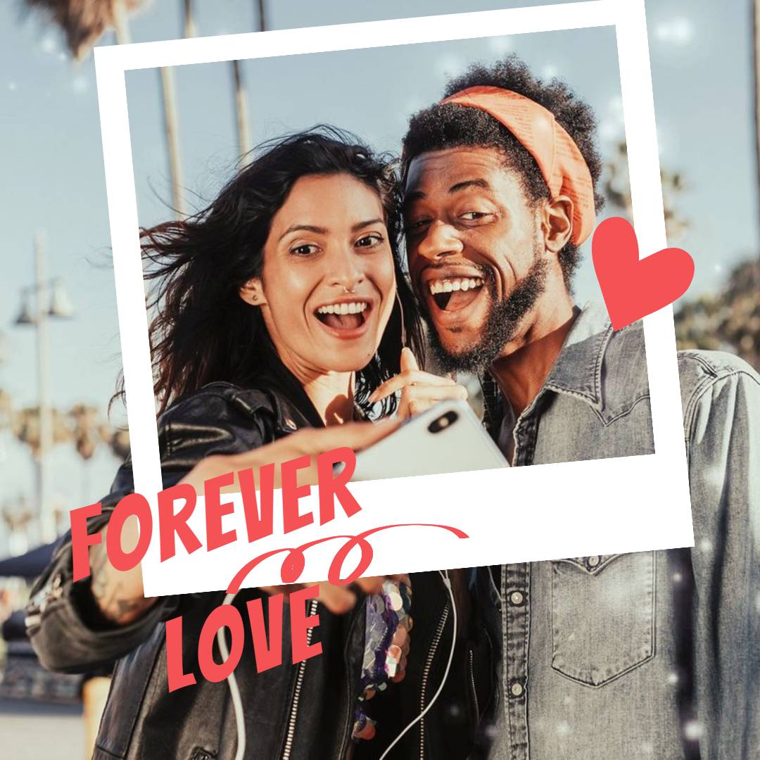 pink ins post template with a loving couple