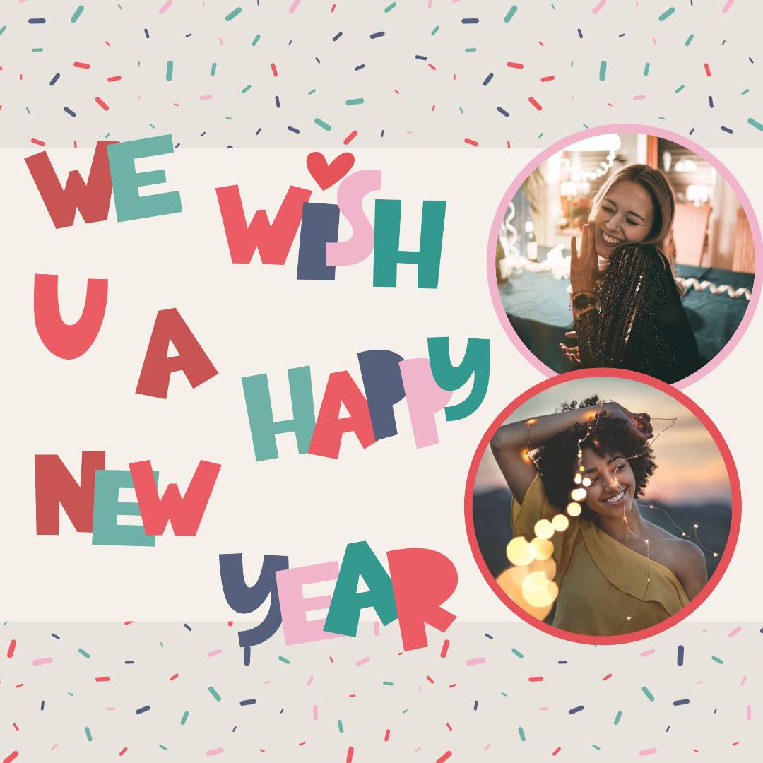 new year wishes post with a girl selfie