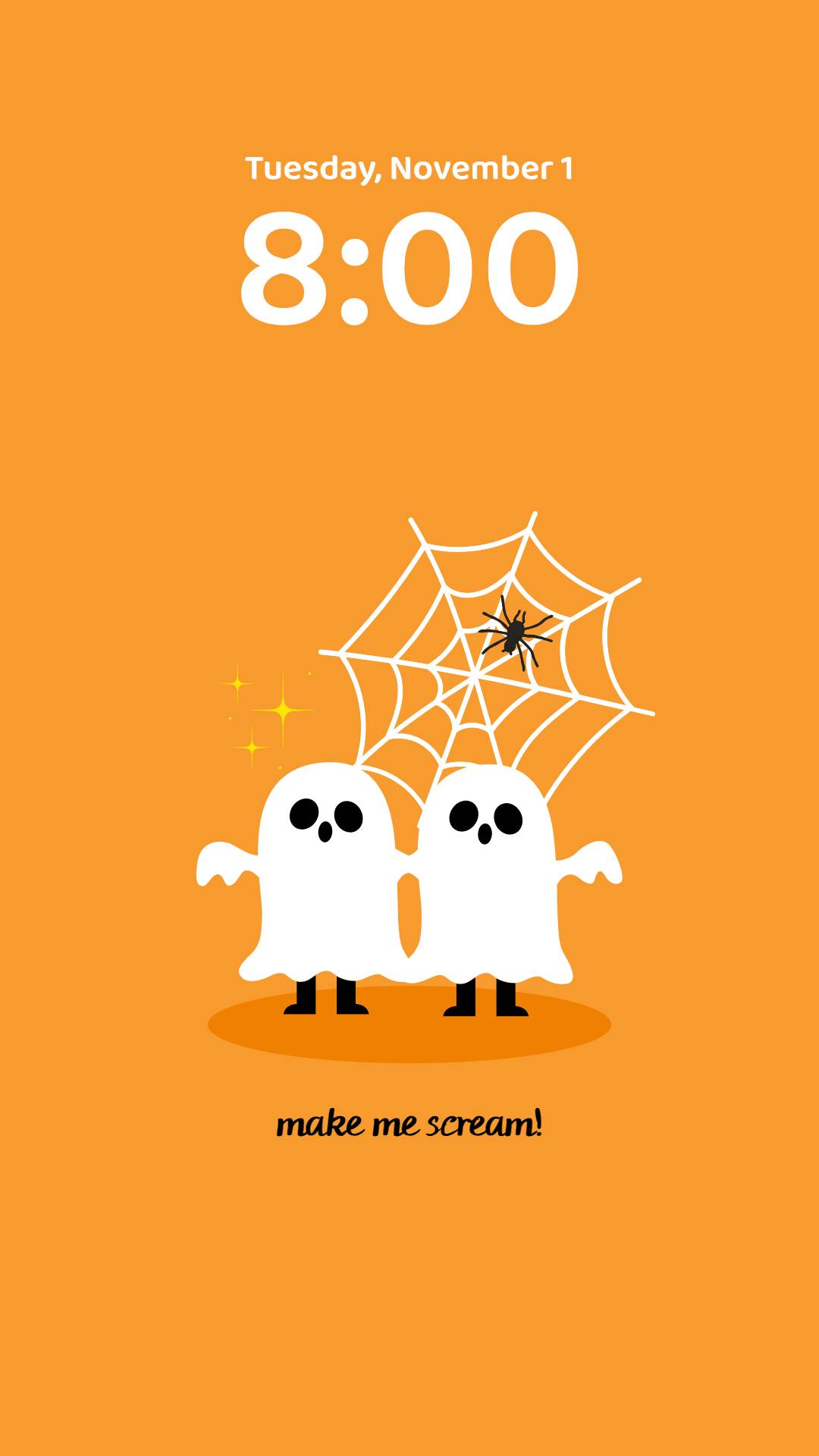an orange cartoon simple design halloween wallpaper