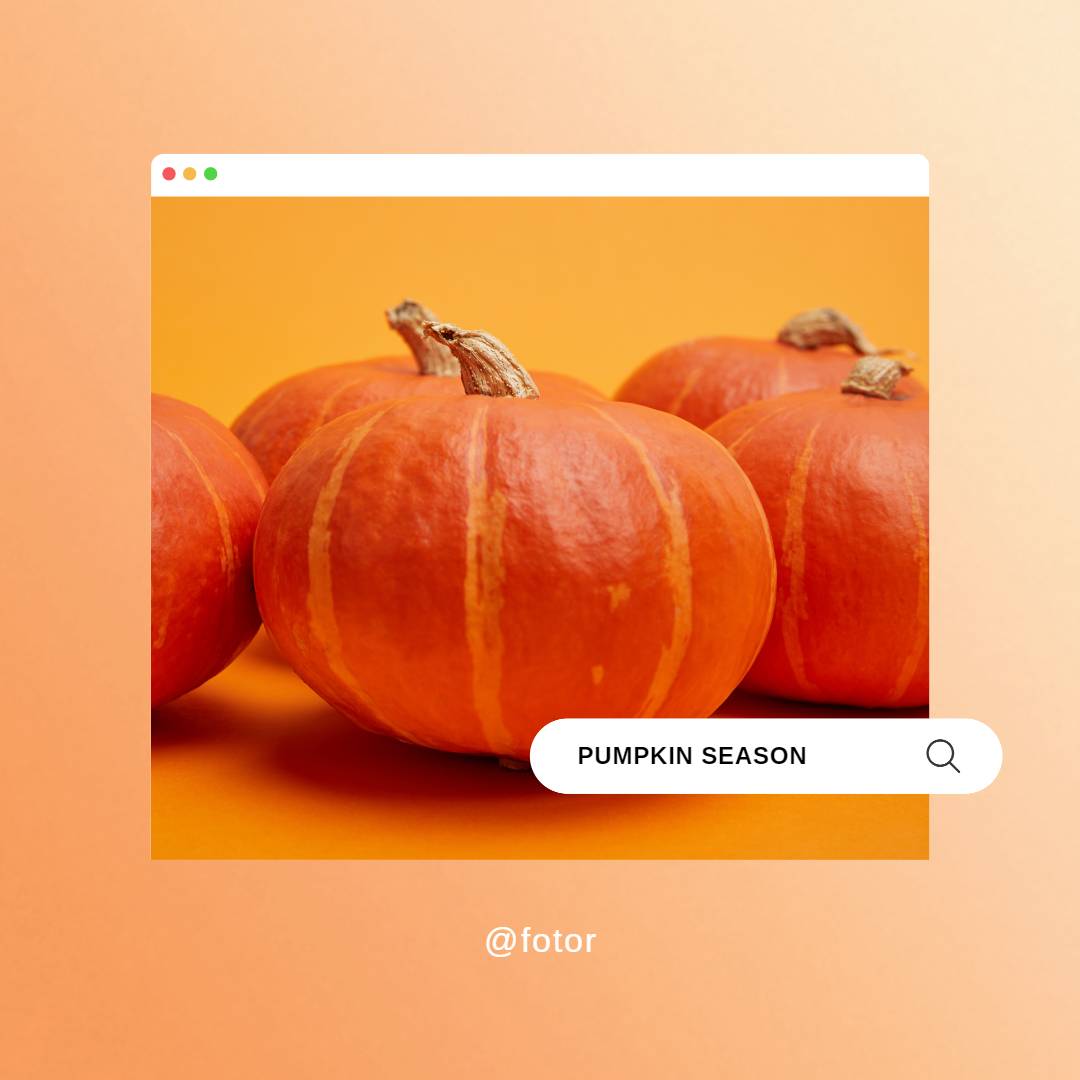 Orange Minimalist Pumpkin Season