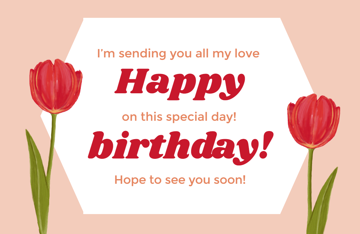 Pink Floral Birthday Card