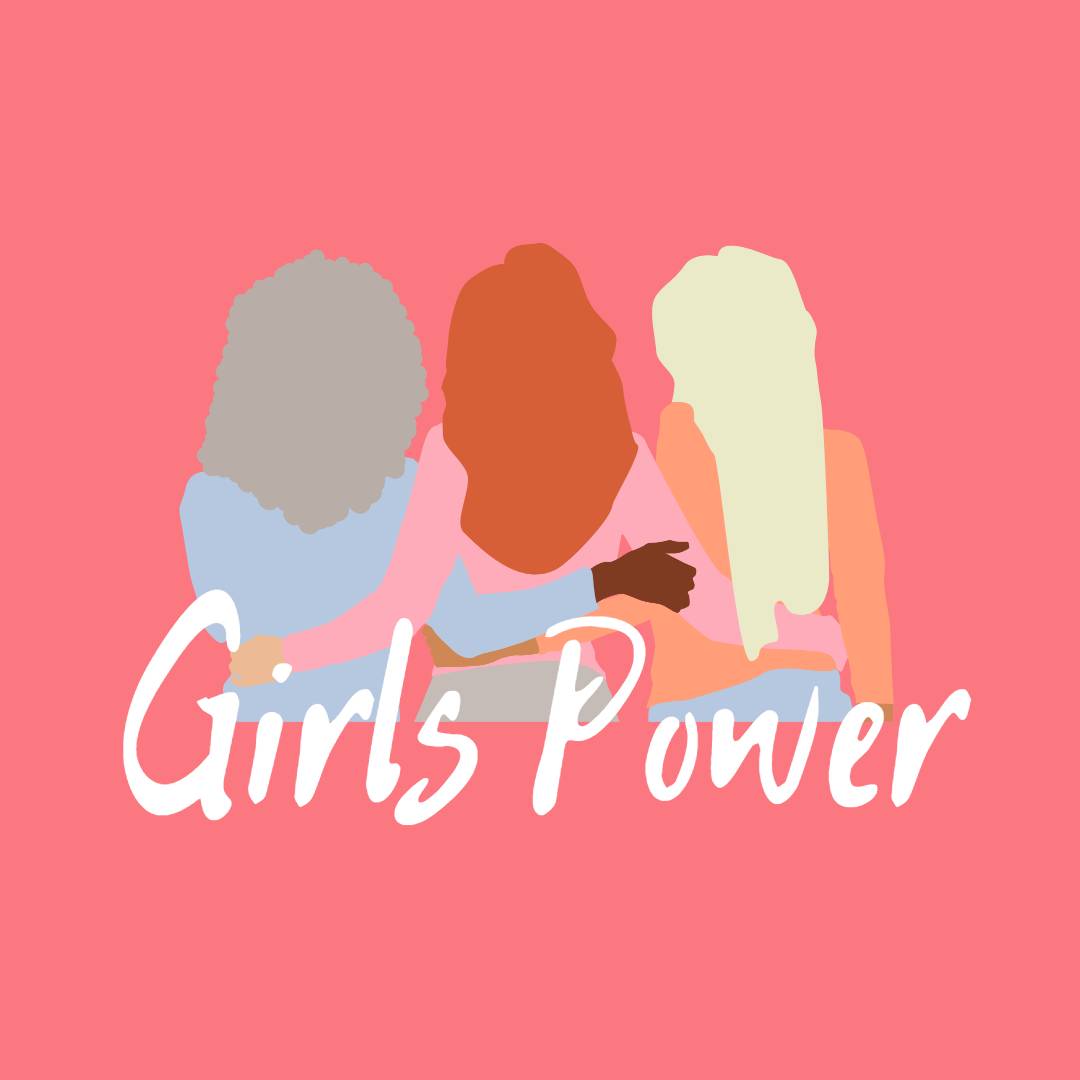 pink girl silhouette ins template