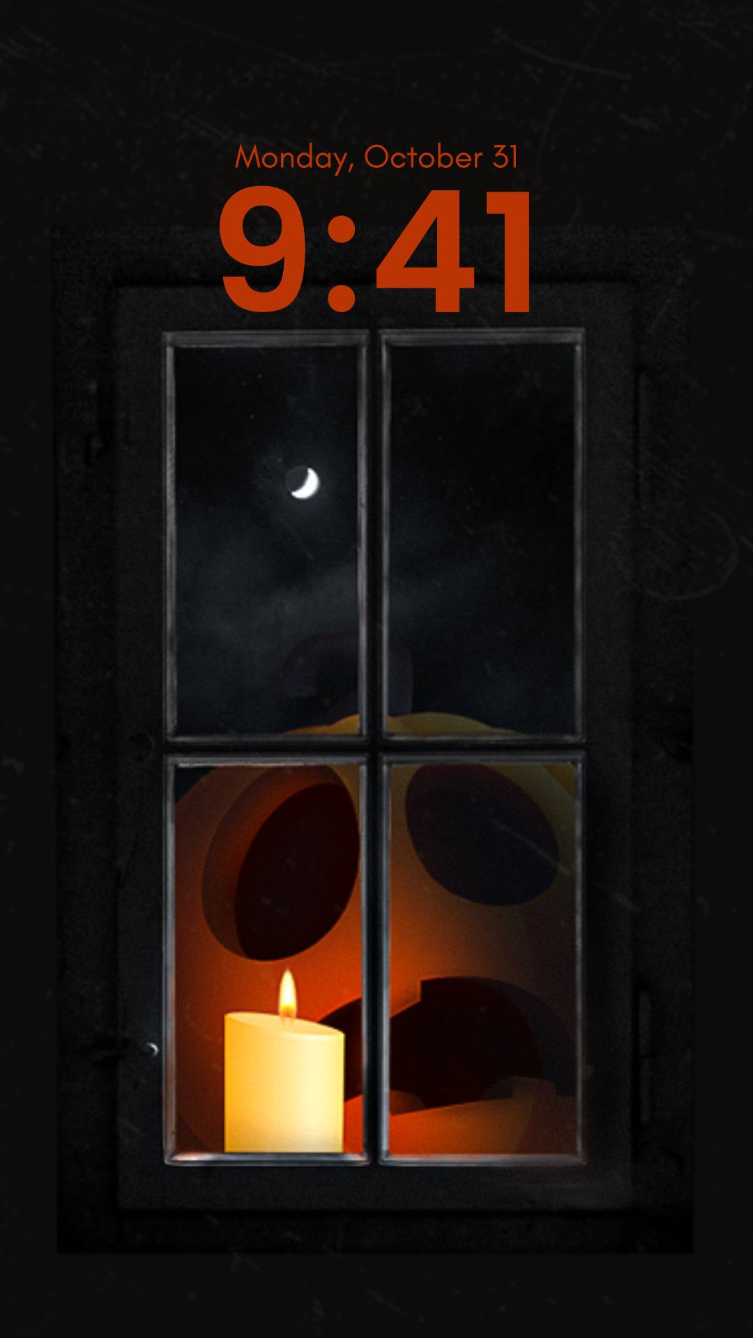 there is a pumpkin outside the window