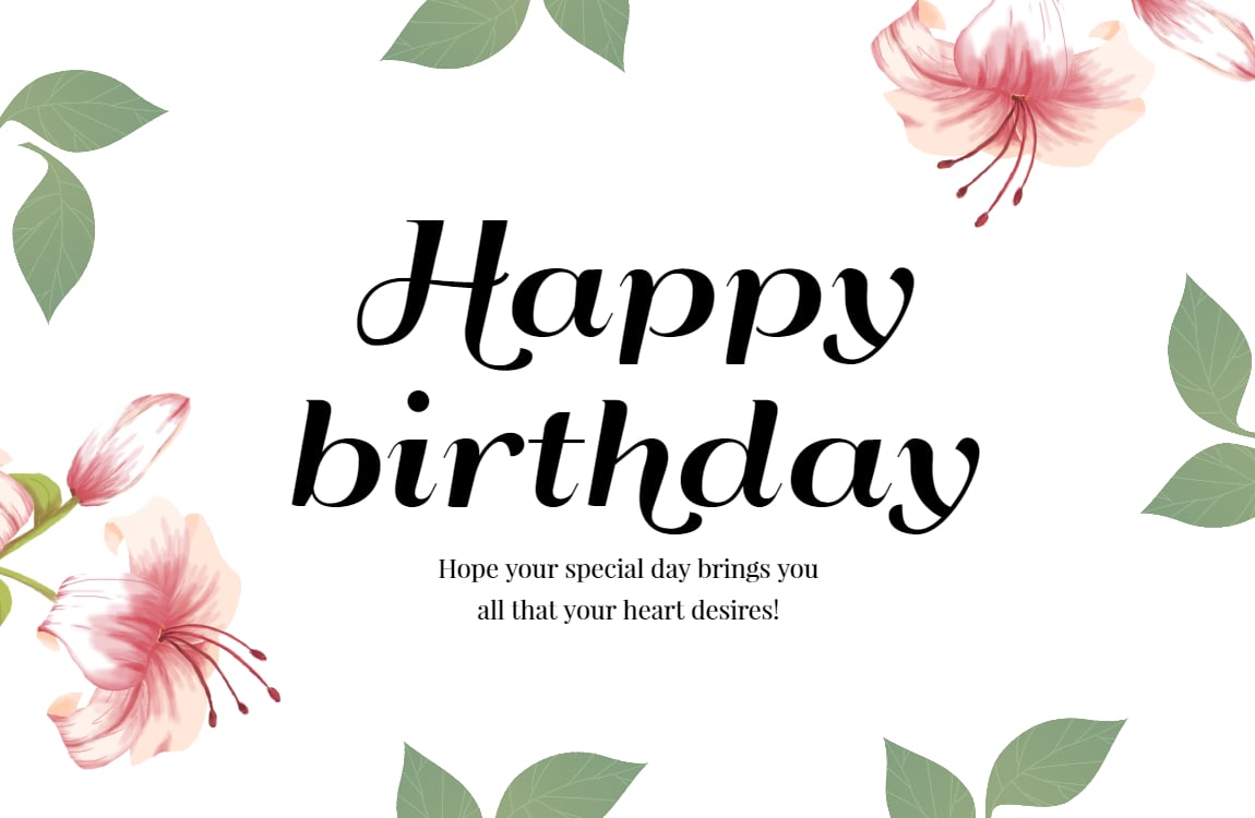 Simple Floral Birthday Card