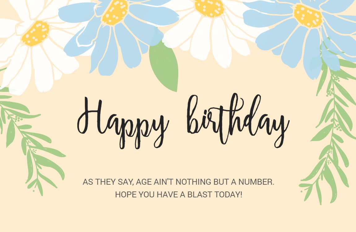Yellow Refreshing Floral Birthday Card