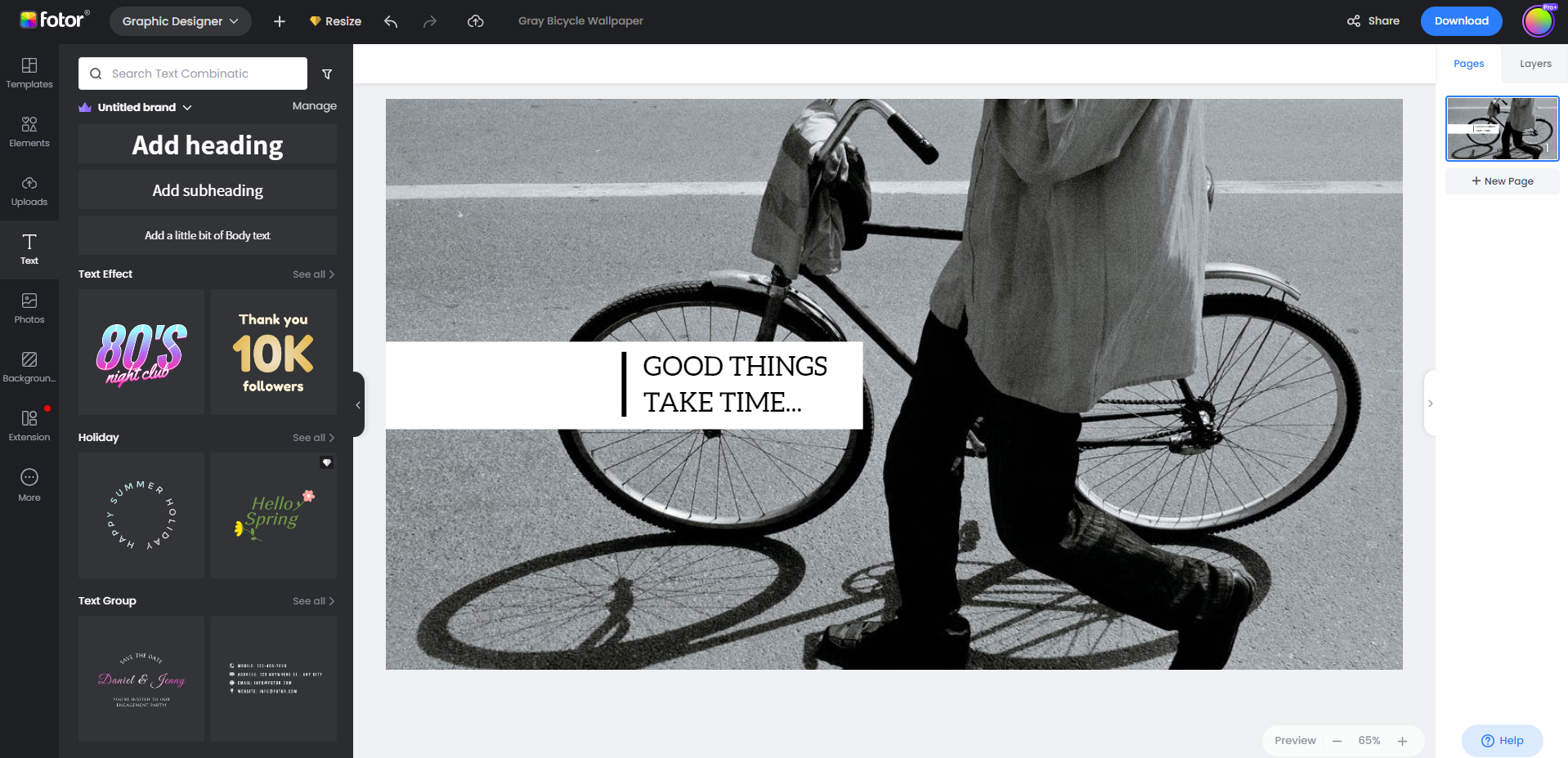 add text to photo of black and white