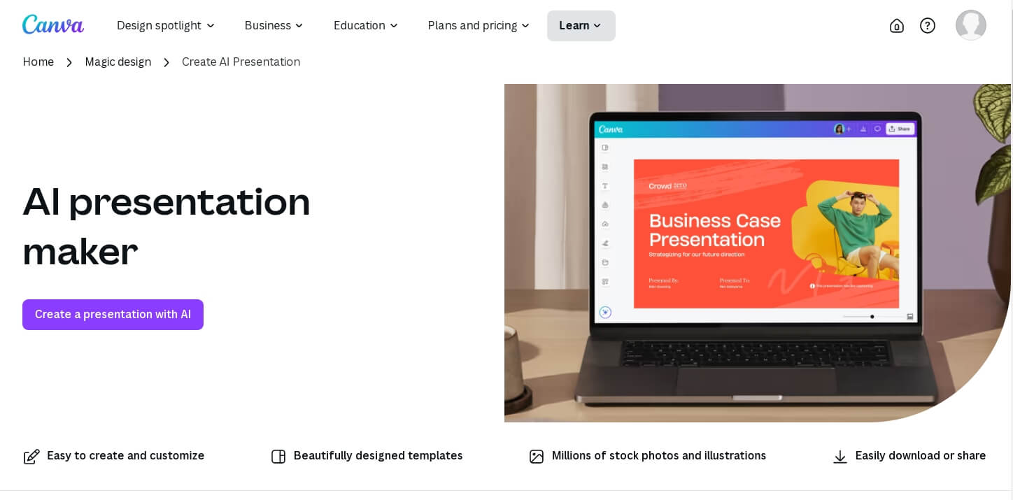 canva ai presentation maker