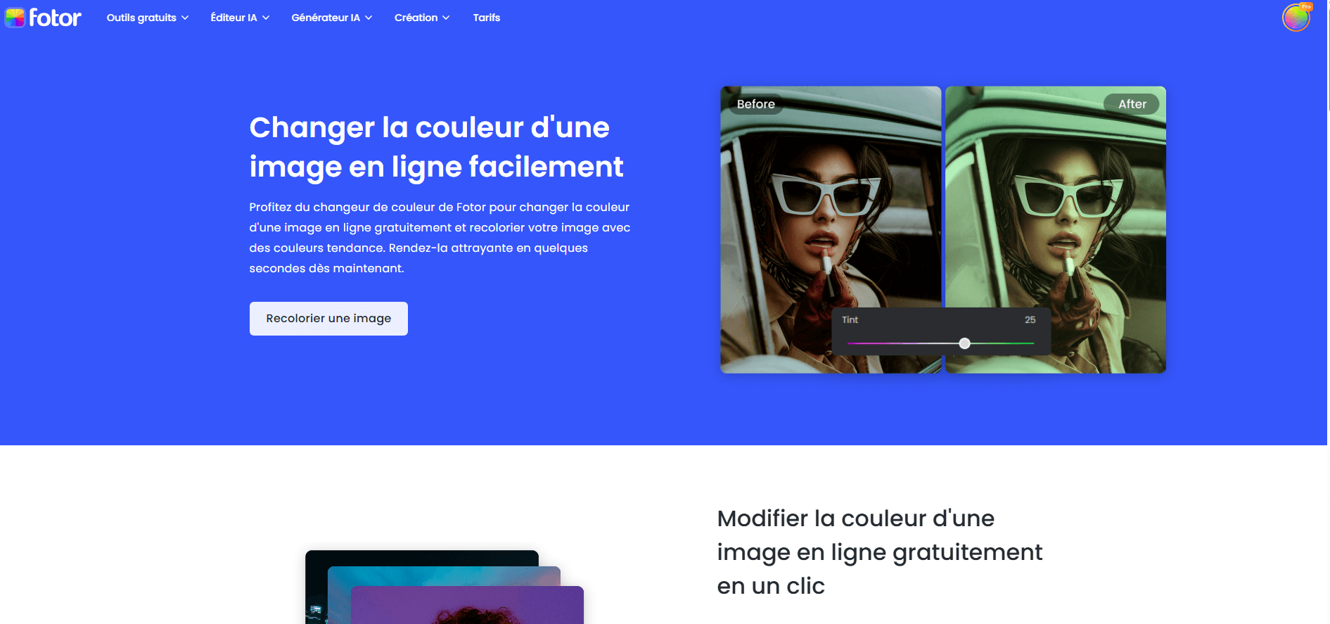 changer couleur image fotor