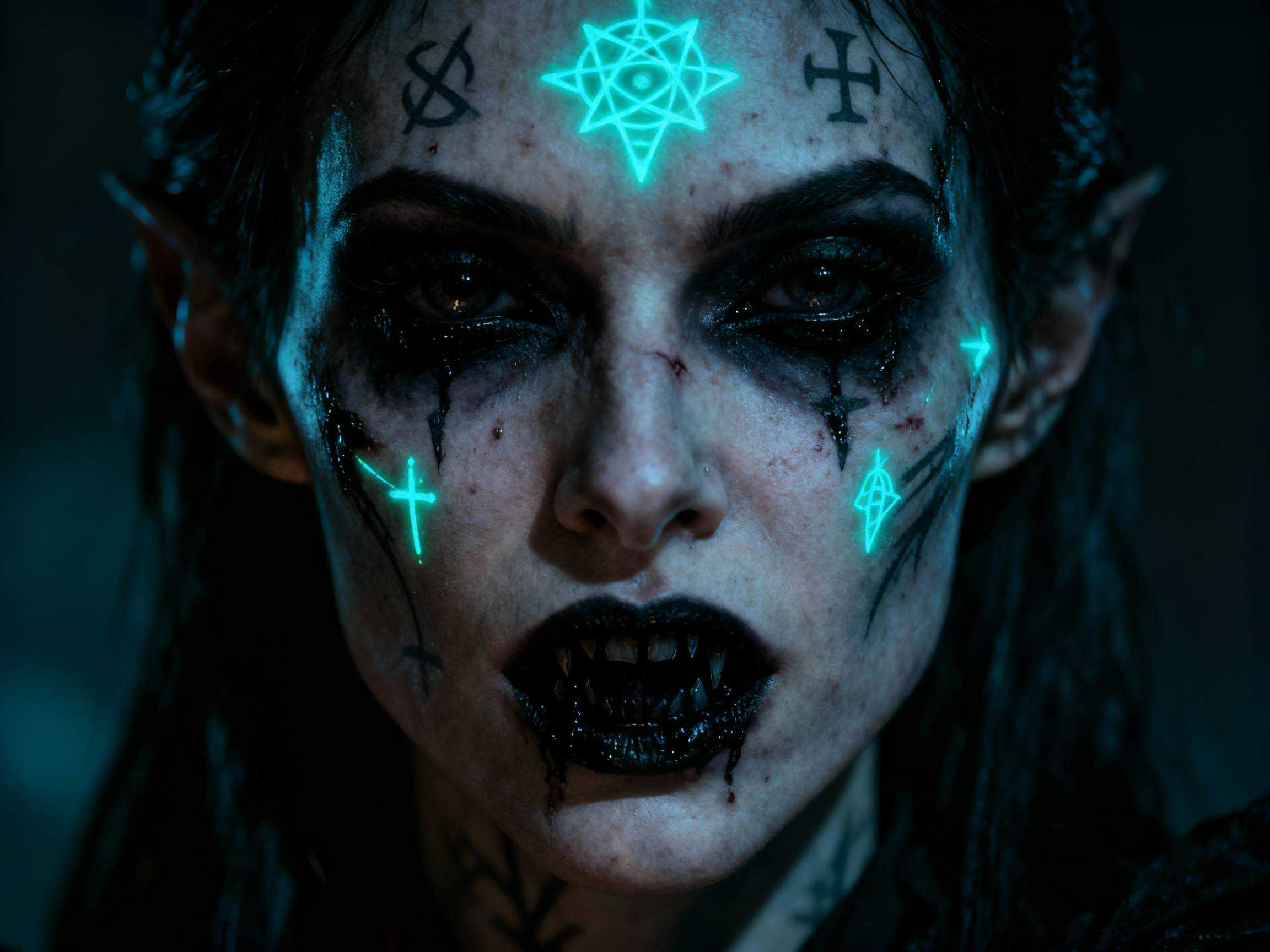 Maquillage sorcière maléfique