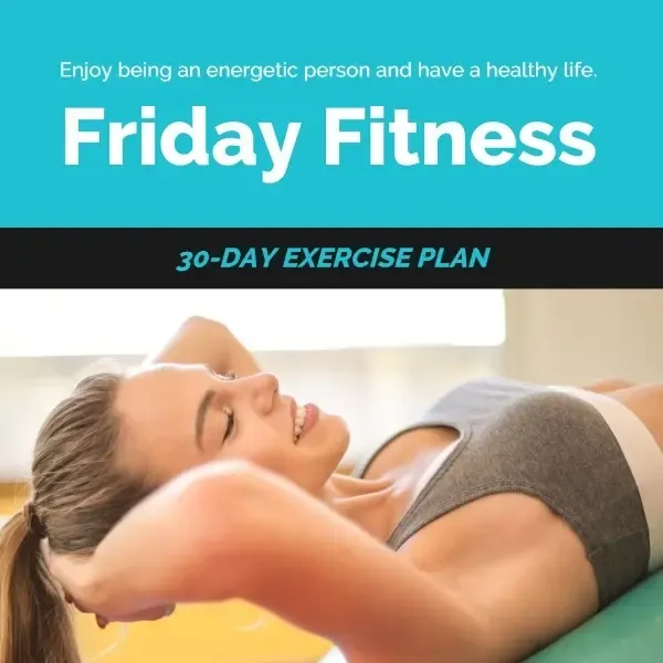 fitness selfie post template of a young lady