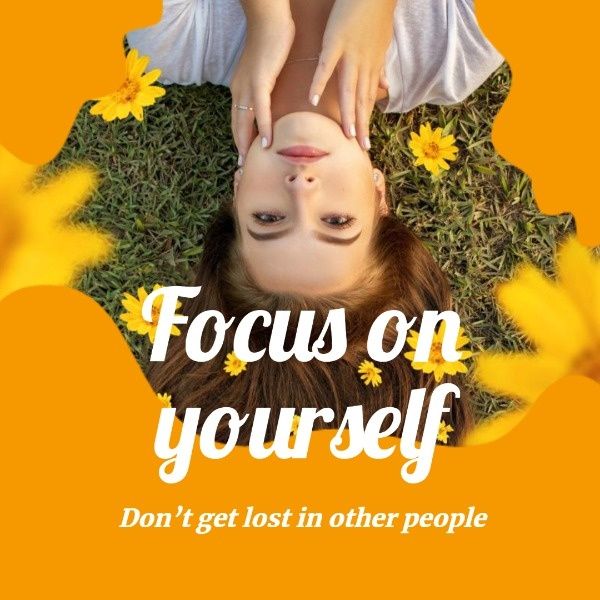 yellow post template with a girl laying on the grass