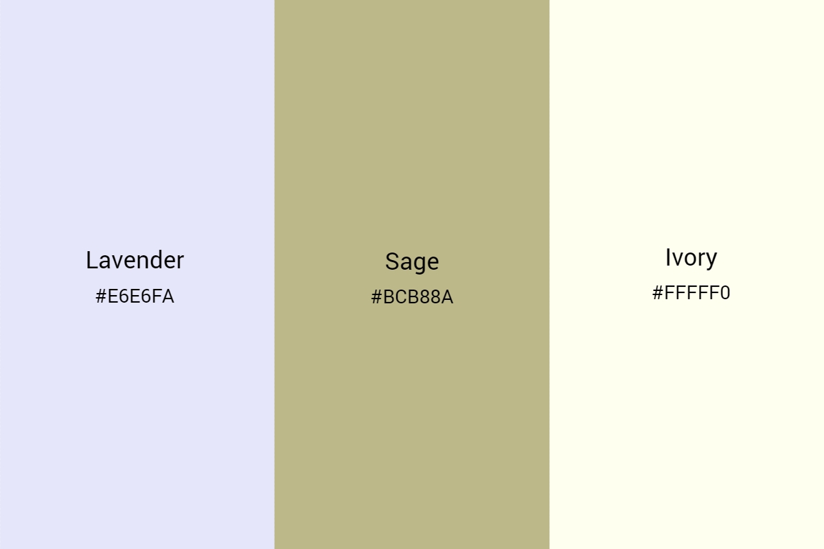 lavender, sage, and ivory