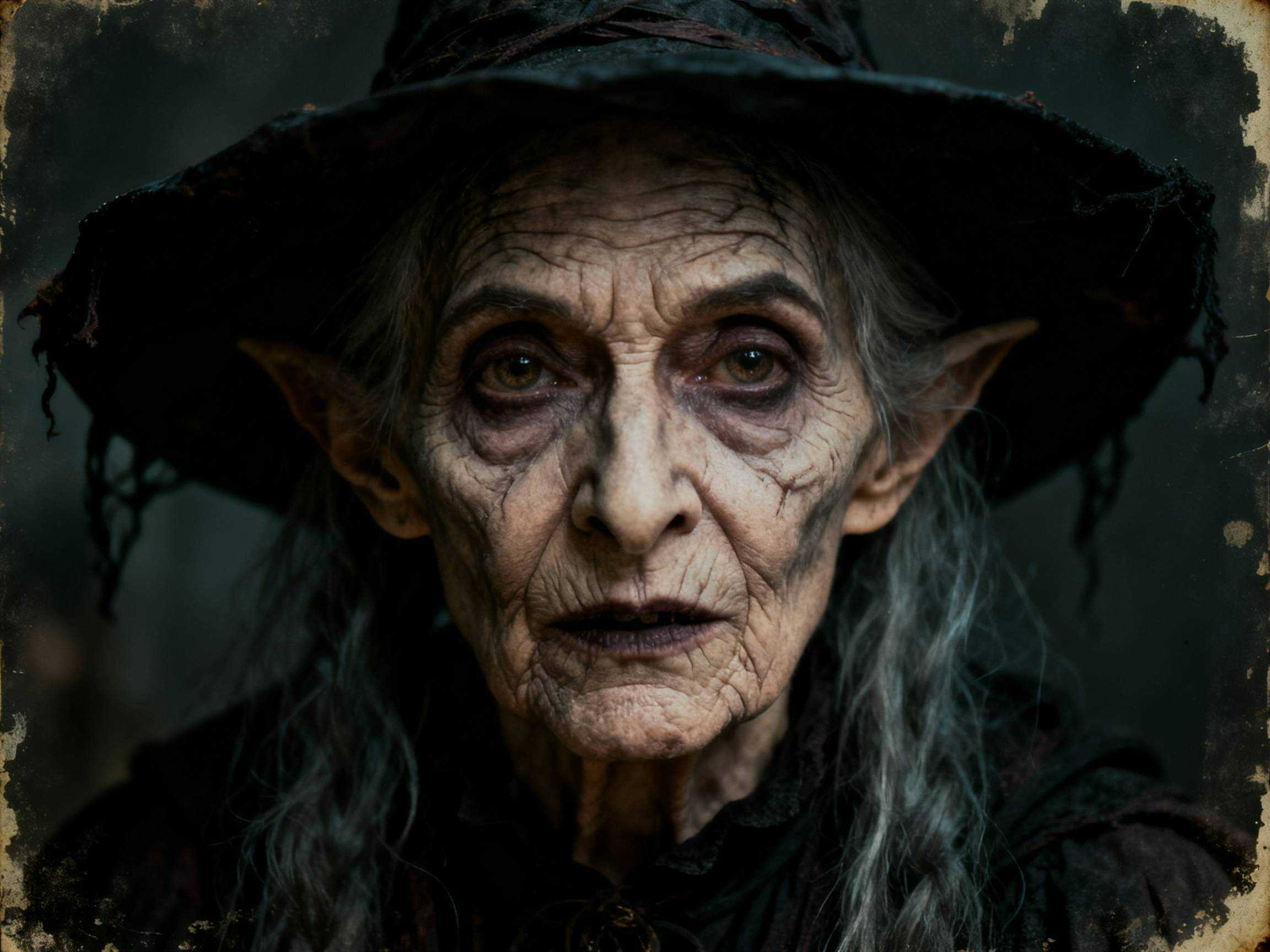 Maquillage sorcière âgée