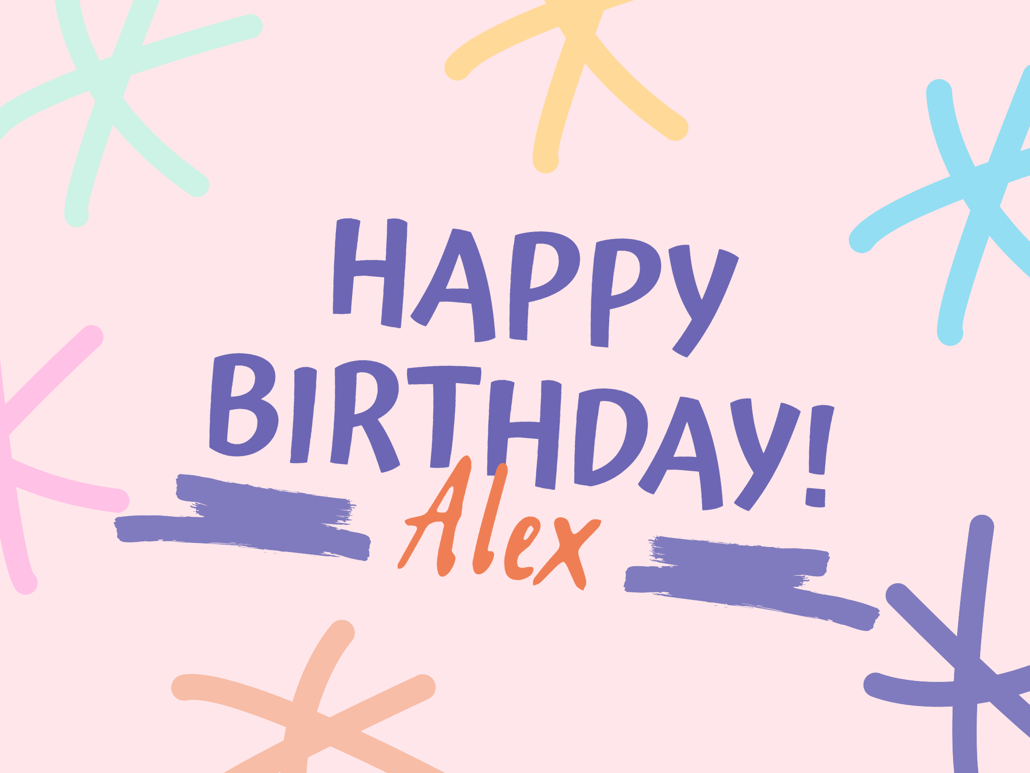 pink cute birthday card template