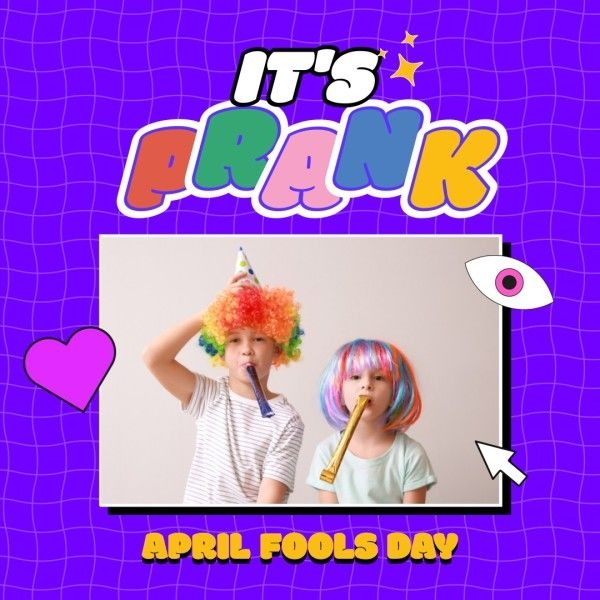 Purple Creative Funny Photo April Fools' Day