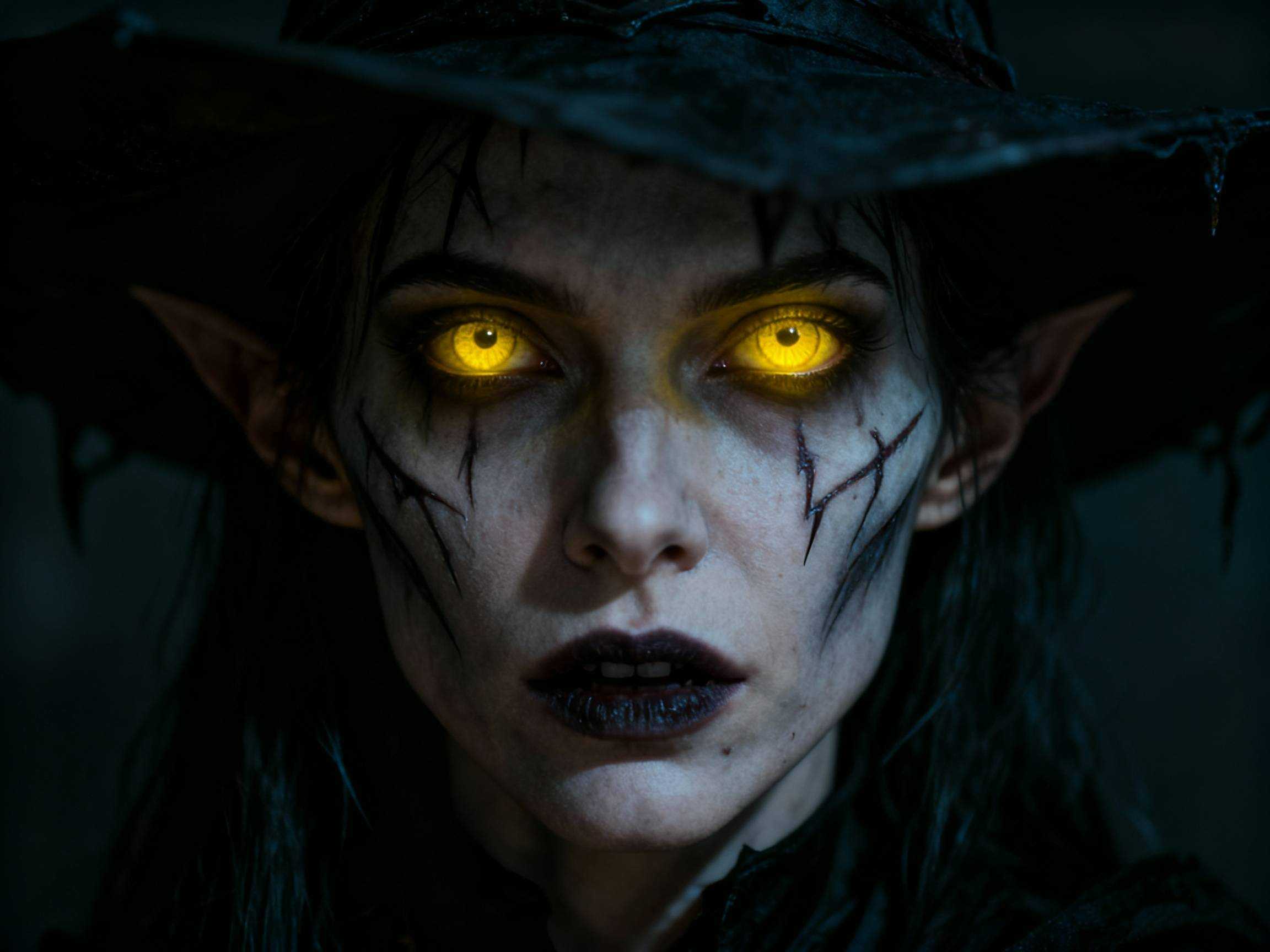 Maquillage sorcière effrayant