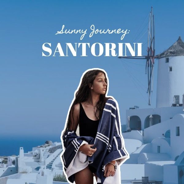 summer travel post template with a beautiful girl