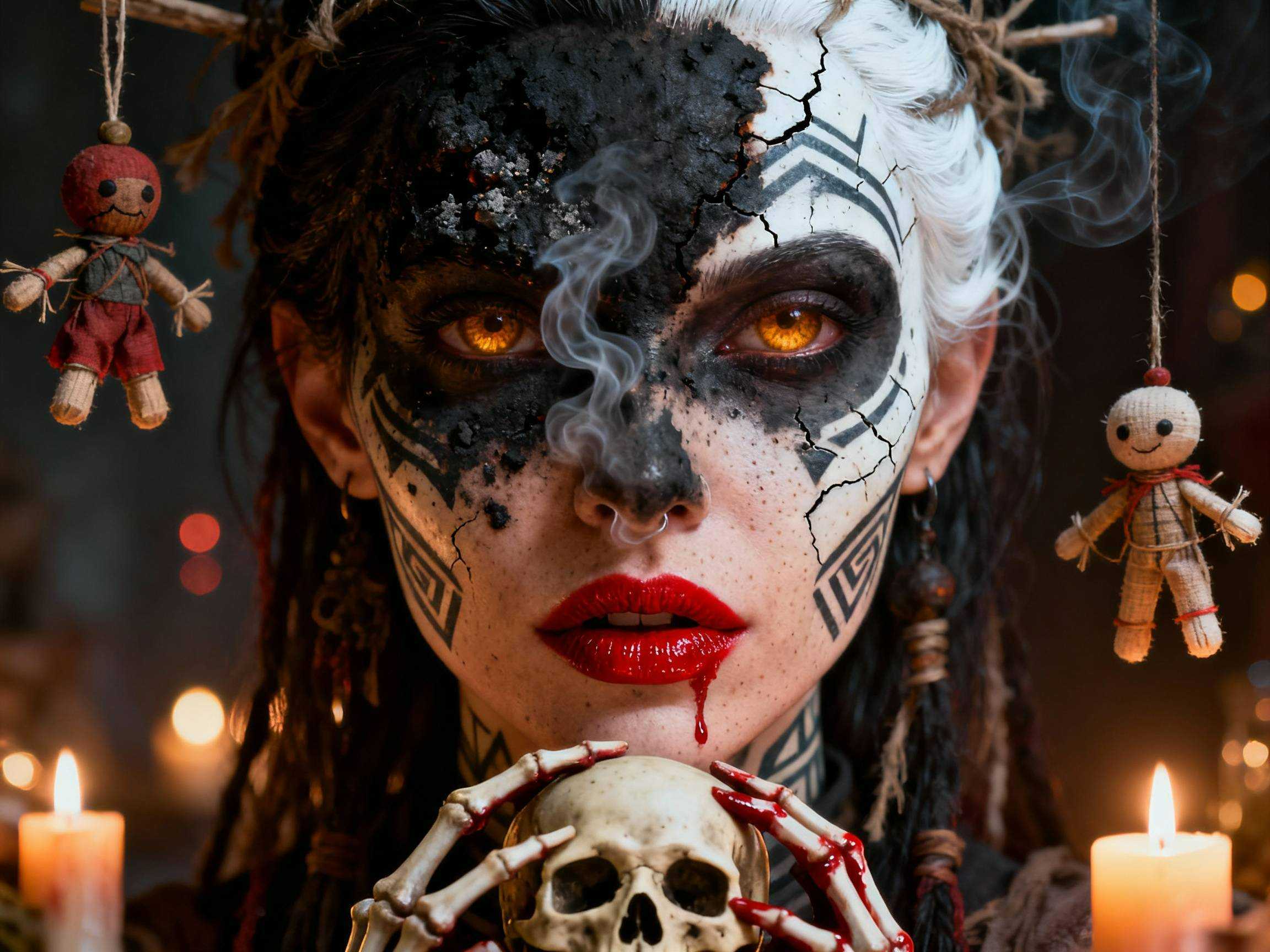 Idées de maquillage de sorcière vaudou