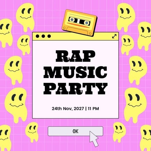 Yellow And Pink Playful Music Party