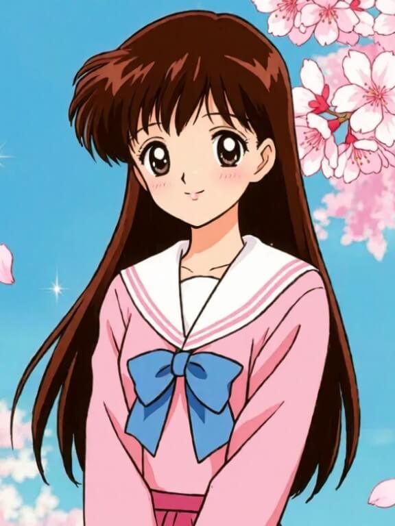 A classic anime image of a female