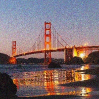 A noisy night view thumbnail of a bridge