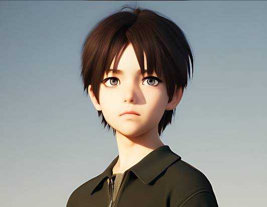 Personaje de chico anime modelo 3D