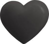 3d Black Heart Sticker