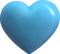 3d Blue Heart Sticker