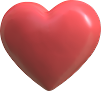 3d Red Heart Sticker
