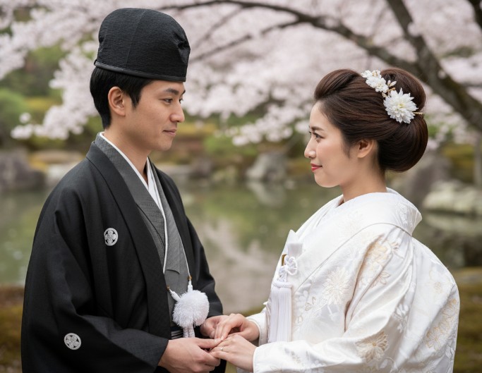 AI Japanese Wedding Photo
