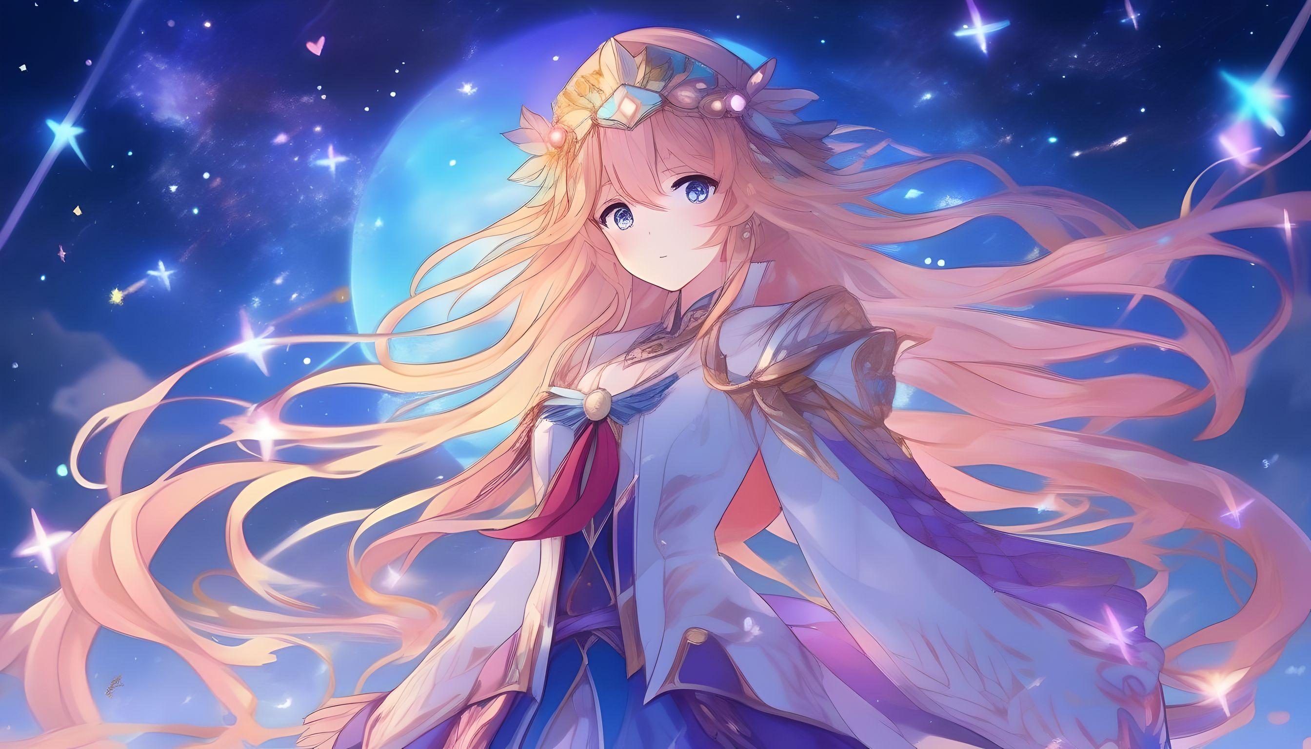 AI desktop background of anime character