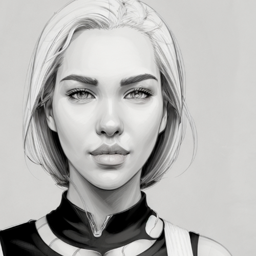 AI generated selfie in sketch style