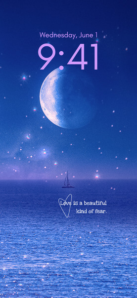 Fondo de pantalla para teléfono con estética de noche de luna estrellada