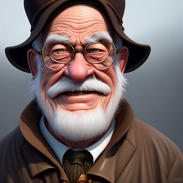 Un vieil homme avec une barbe blanche
