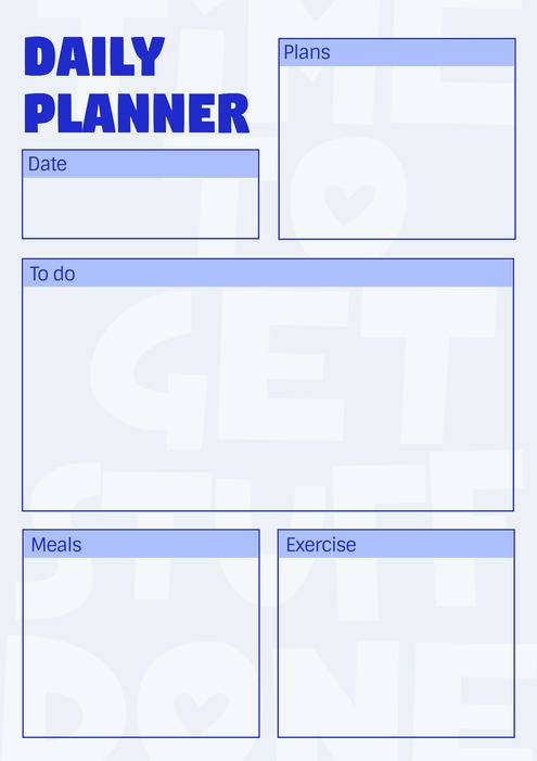 Calendrier quotidien simple bleu