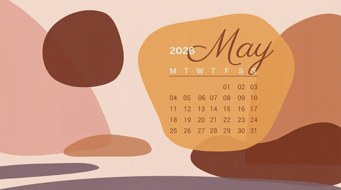 Calendrier annuel esthétique marron