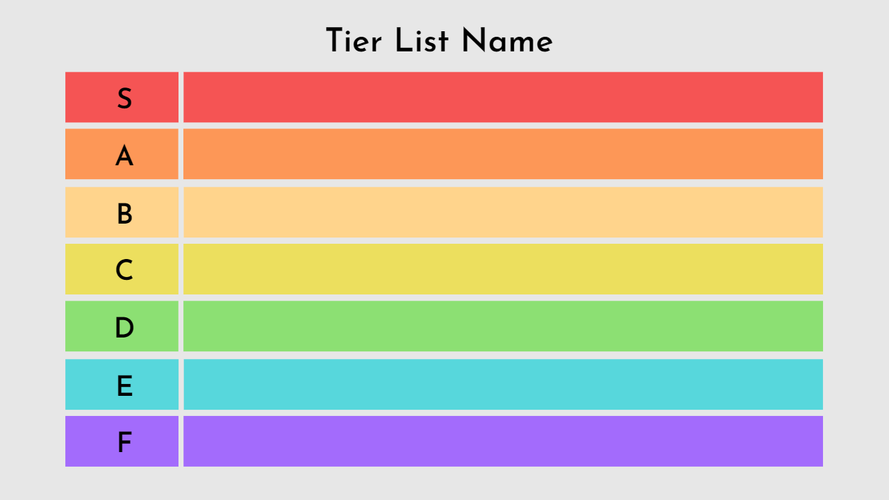 Colorful tier list