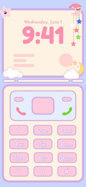 Lindo fondo de pantalla de dibujos animados de color rosa para la pantalla del teléfono