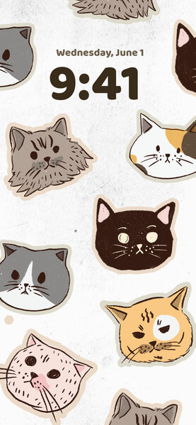 Lindo fondo de pantalla de gato anime para teléfono