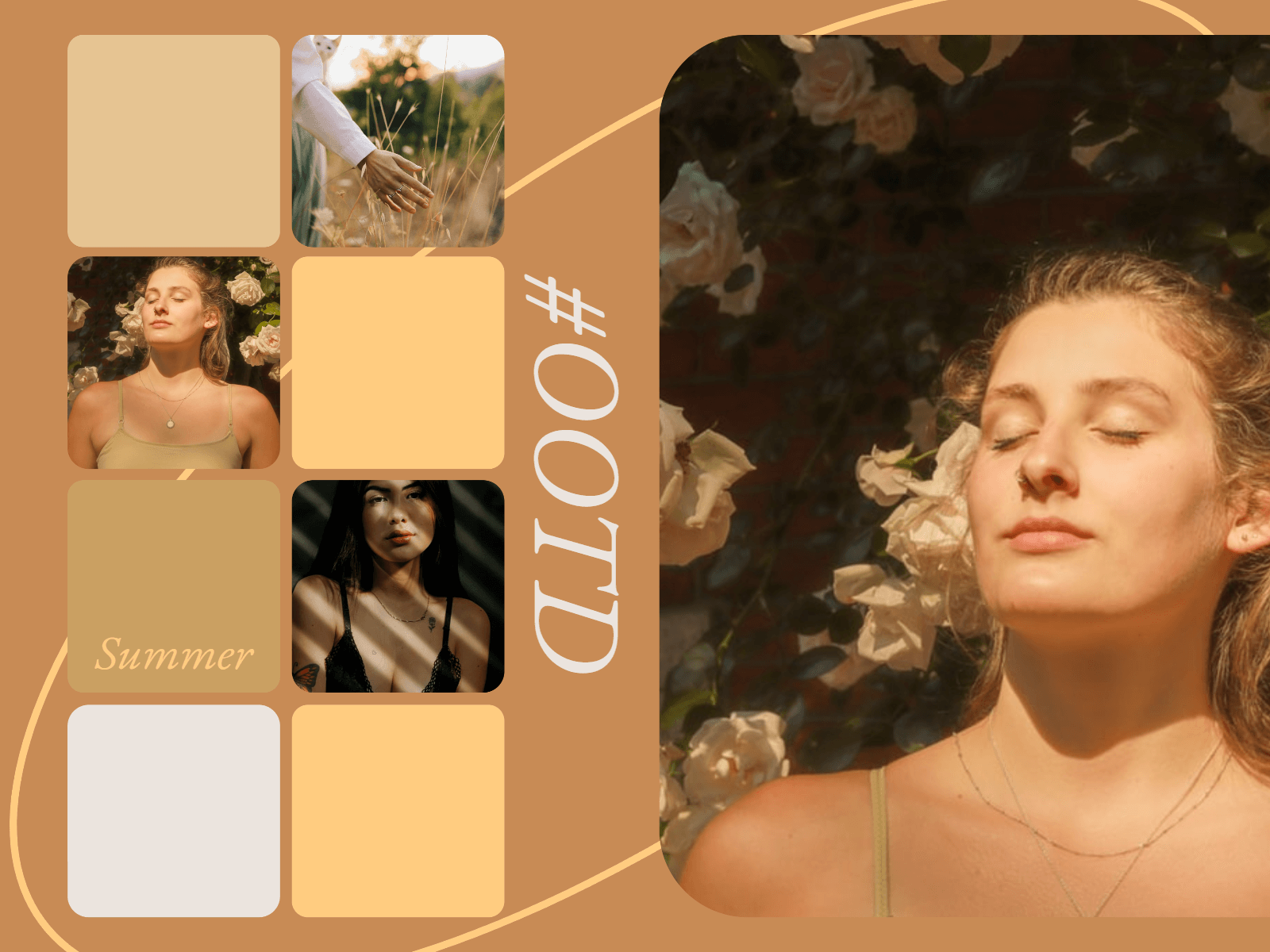 Fotor Brown Summer Outing Photo Grid Template