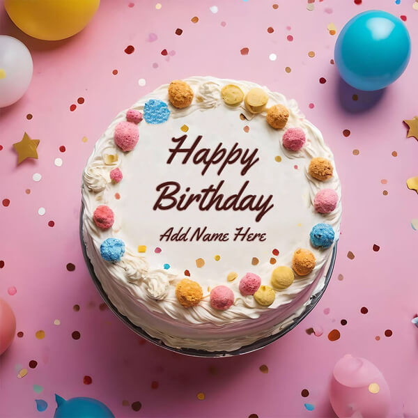 Fruit Birthday Cake With Name to Edit